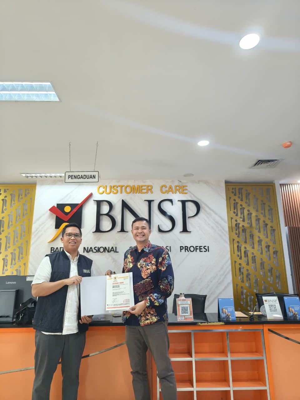 Penerimaan Sertifikat Lisensi BNSP-LSP-2783-ID